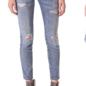 Current/Elliott Jeans The Stiletto Shipwreck Destroy Skinny Jeans 28